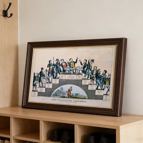 Toile fine Drunkards Progress Nathaniel Currier, cadre suspendu haute finition