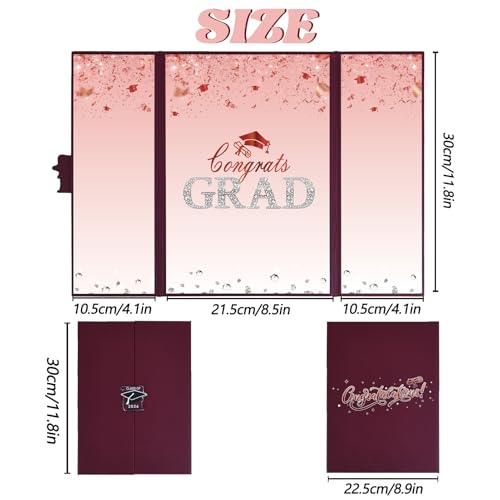 Image of Crenics Maroon Graduation Decorations Class of 2026, Creative Graduation Guest Sign in Book Alternative, Congrats Grad Signature Book 18 inch x 12 inch, Awesome Graduation Gift or Keepsake