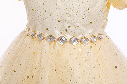Weileenice Big/Little Girls Tulle Dress Sparkly Kids Rhinestone Wedding Pageant Photo Shoot Party Prom Dresses4