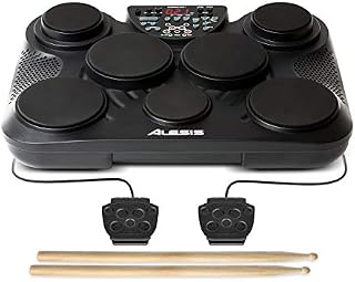 Alesis CompactKit 7 - Portable Tabletop Electric Drum Kit with 7 Pads, 265 Electronic and Acoustic Drum Set Sounds and Drum Sticks