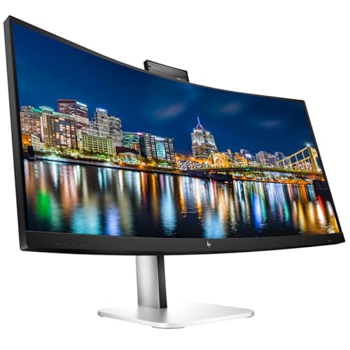 Image of HP Series 5 Pro 34-inch 534pm Curved 2K WQHD Conferencing Monitor, 2-Pack Bundled with Desk Mount Stand, USB-C Multiport G5 Dock, MK650 Wireless Keyboard & Mouse, Gel Mouse & Wrist Pad