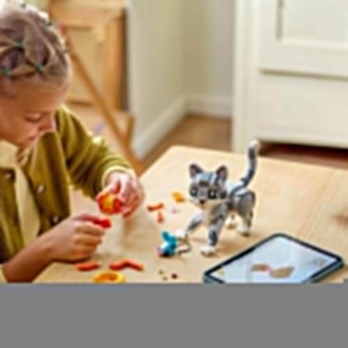 LEGO Creator 3in1 Graue Katze - Tierfigur umbaubar in eine Taube oder einen Hund – Spielzeug mit Minifiguren zum Bauen - Kreatives Geburtstagsgeschenk für Mädchen und Jungen ab 8 Jahren – 31163