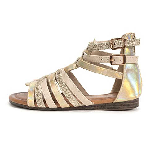 Image of FUNKYMONKEY Girls Gladiator Strap Sandals Flat Thong Cross Strappy Sandals