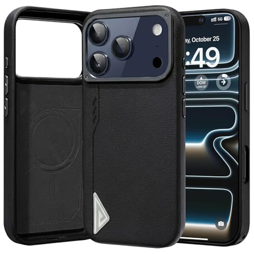 Image of VONZEE Hybrid Shockproof Back Cover Case Compatible with iPhone 17 Pro Max 6.9'', TPU+ Polycarbonate Transparent Anti-Yellow Non-Slip Full-Body Protection Back Phone Case - Black