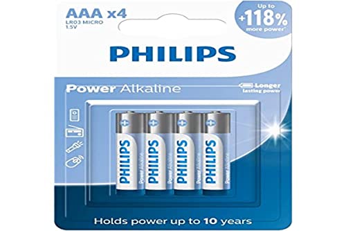 Pilha Philips alcalina AAA 1.5V com 4 unidades LR03P4B/59