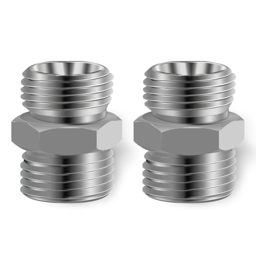 Image of 2pcs M22 to M22 Carbon Stee Fittings Adapters for Mini Excavator Adapting, Reducing Or Enlarging Connect Such Air Pipe, Fuel Pipe, Water Pipe, Etc Full Port Straight Pipe Fitting Connector