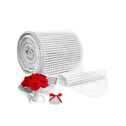 Super Z Outlet Sparkling Rhinestone Mesh Ribbon for Event Decorations, Wedding Cake, Birthdays, Baby Shower, Arts & Crafts, 4.75