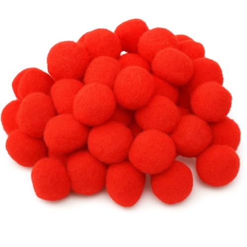 Kids B Crafty 50 Red Pompoms Craft Supplies 17mm Red Pom Poms Festive