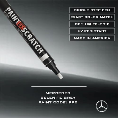 Image of Paint Scratch Fix Exact Mercedes Touch Up Paint For Mercedes Selenite Grey 992, Car Paint Pen, Auto Marker For Scratches, Fixed Keyed Car And Stone Chips, Manufacturer Exact Color Code Match (MERECEDES - Selenite Grey - 992)