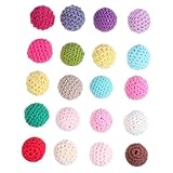 Ipetboom 20 Piezas Bolas Decorativas Navidad Bolas Colgantes Tejidos para Decoración Fiesta y Árbol Navideño Resistente para Hogar