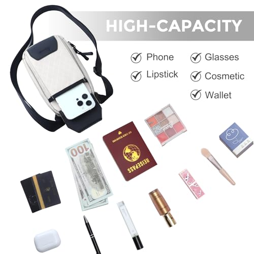 Crossbody Bags for Women with Duraflex Buckle - Phone Wallet Purse Nylon Diamond Quilted, Waterproof Zipper, Adjustable Strap4