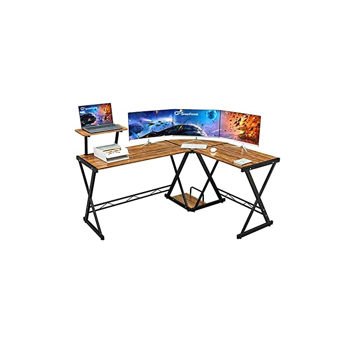 Buy GreenForest L Shaped Computer Desk Reversible Corner Computer Desk ...