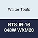Walter Tools NTS-IR-16 048W WXM20 Carbide NTS Threading Inserts, Internal Thread, Full Profile, Whitworth (Pack of 10)