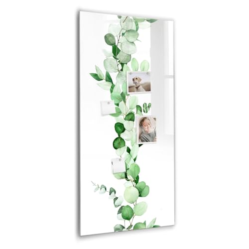 Tableau de note en verre mural au design élégant feuilles de jonc