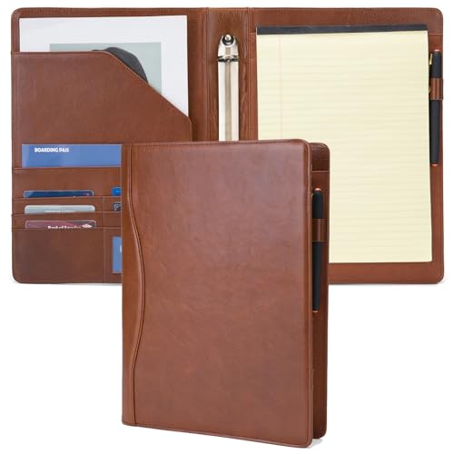 Geslun Genuine Leather 3 Ring Binder, 8.5 x 11 Letter Size...