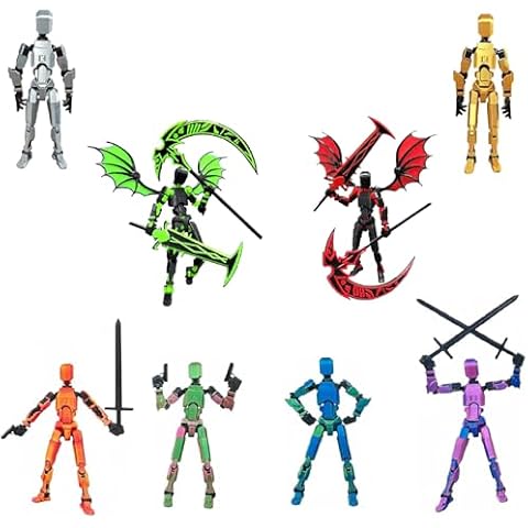 ULTHOOL (Assembly Completed) Titan 13 Action Figure Set, 3D Printed T13 Multi-Jointed Movable Robot with Full Articulation Cover