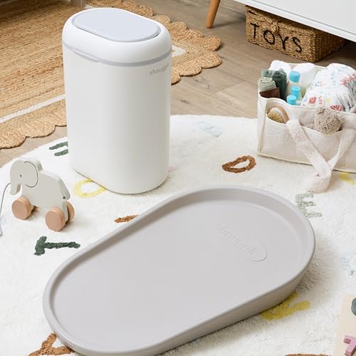 Shnuggle Eco-Touch - Papelera para pañales de bebé con forro ecológico, atrapa olores, gérmenes y bacterias, color blanco - imagen 4