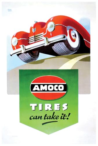 Lost Island Trading Company Amoco Tires - Vintage Automobile Racing Poster-8 x 12 Inches - US/CAN only