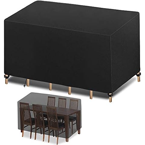 Funda para Muebles de Jardín, 420D Funda Protectoras Muebles Jardin, Cubierta de Muebles de Mesas Rectangular, Cubierta de Mesa de jardín, Cubierta de Exterior Impermeable, Anti-UV (180 x 120 x 74cm) Cover