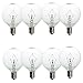 (8 Pack)Wax Warmer Bulbs, 25 Watt G50 Bulbs for Full-Size Scentsy Warmers, E12 Incandescent Candelabra Base Clear Light Bulbs for Candle Wax Warmer,Dimmable - Warm White - 110-130 Volt Light Bulbs