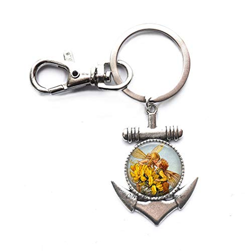 Fairy Romance Key Ring,Fairy kiss,Romantic Gift Fairy Key Ring Antique Fairy Jewelry Valentines Gift Fairy Anchor Keychain,Art Key Ring,Fashion Jewelry,for her Birthday,Photo Jewelry-ZE065