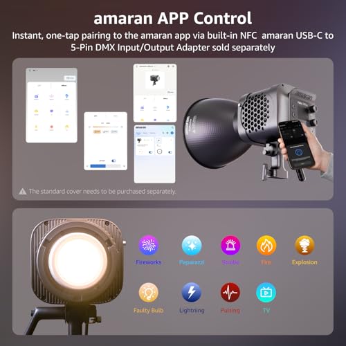 Image of amaran Halo 300x LED Studio Light Compact 305W Bi-Color COB Video Light