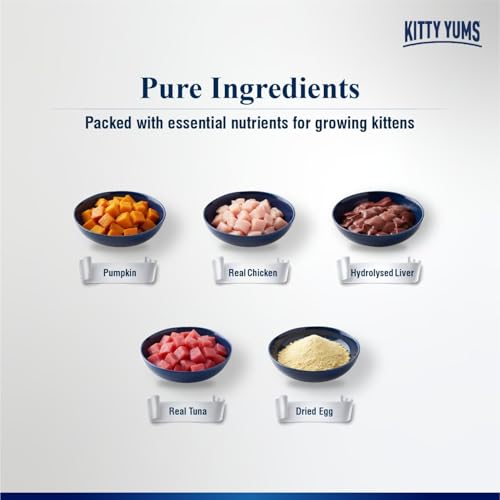 Image of Kitty Yums Kitten Wet Mousse 80g | Tuna | Rich in Protein | Promotes Hydration & Easy to Digest | Grain Free | No Artificial Flavours | Packed with Essential Vitamins & Antioxidants