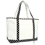 DALIX 23' Premium 24 oz. Cotton Canvas Shopping Tote Black Star