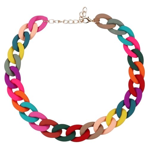 Cadeau créatif collier ras du cou unisexe chaîne acrylique mate pour homme et femme