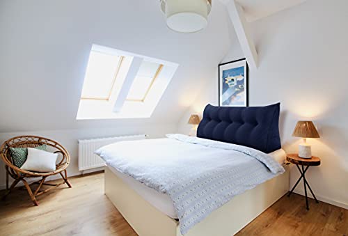 Bncktrd Triangle Reading Pillow Wedge Headboard Pillow Twin Size Perfect As Bed Rest Back Support Pillow Sitting Up In Bed Padded Headboard Wall Cushion With Removable Corduroy Cover Blue #TOP6