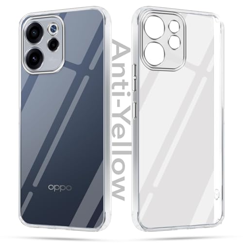 Image of Jkobi Lifetime Anti-Yellow Clear Back Cover Case for Oppo Reno 15c (Sleek Hard Crystal | Shockproof and Camera Protection)