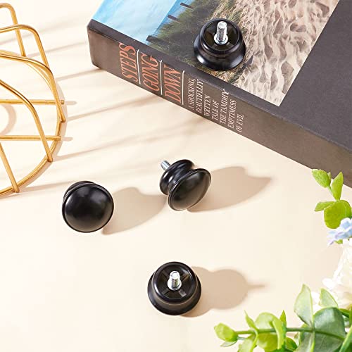 GORGECRAFT 4PCS 1x1 Black Drapery Round Curtain Rod Finials Roman Shower Curtain Rods with Screws Plastic Small Mushroom Shape Replacement Decorative Mini Head Caps for 5/8 Inch Dia Rod M5 Thread Dia - Thumbnail 5