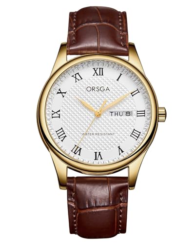 CIVO Relojes Hombre Cuero Analogico-Cuarzo - Relojes Elegante Hombre Clásico Número Romano Reloj de Pulsera Marrón Fecha Impermeable, Regalo para Hombr