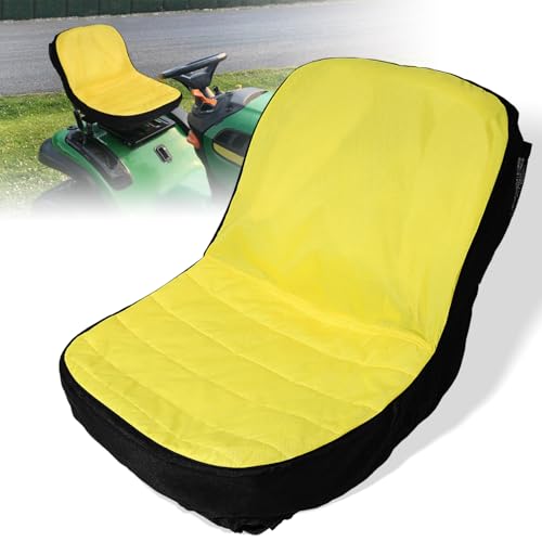 LP92334 Riding Lawn Mower Seat Cover Upgrade Large Seat Cover up to 18' High Fits for John Deere Mower & Gator | Oxford 300D Fabric, Convenient Storage Pockets, Vent Hole