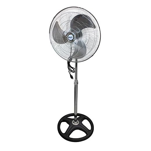 Comfort Zone CZHVP18EX High-Velocity 3-Speed 18-inch Industrial Oscillating Pedestal Fan