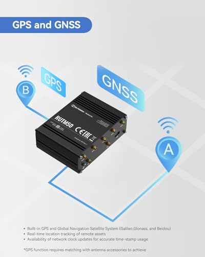 Image of LINOVISION Teltonika RUTM50000000 Industrial 5G Cellular Router, 5G LTE Router with 5 Gigabit Ethernet Ports, Dual SIM Auto-Failover, Certified by Verizon /AT&T /T-Mobile, North America Version | North America RUTM50, Carrier-Certified, Up to 3.4 Gbps, WI-FI 802.11ac