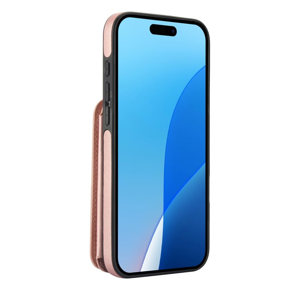Étui iPhone 14 Pro Max vert en cuir de style minimaliste avec clapet - 6