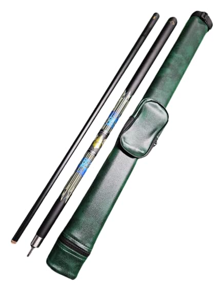 JBB Pool Cue Stick with Carry Case, Half Joint, Tip12mm, Ethereal Green with Green Hard Shelled Cue Cover