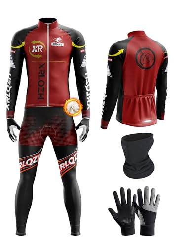 Maillot cyclisme hiver homme contre le froid avec pantalon gel 9D