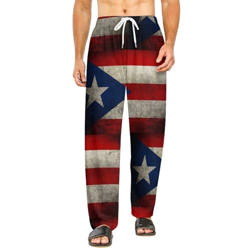Puerto Rican Flag Pajama Pants Pockets Pajama Bottoms Men And Women Sleepwear