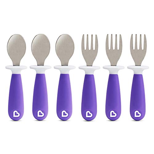 Image of Munchkin® Raise™ Toddler Fork and Spoon Utensil Set, 6 Pack, Purple