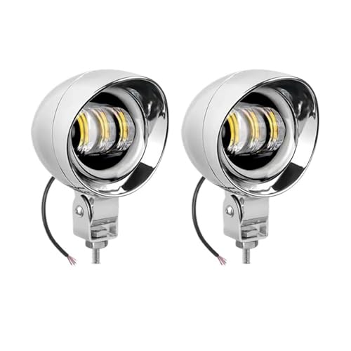Luz antiniebla auxiliar de moto con haz amarillo potente y anillo halo para máxima visibilidad