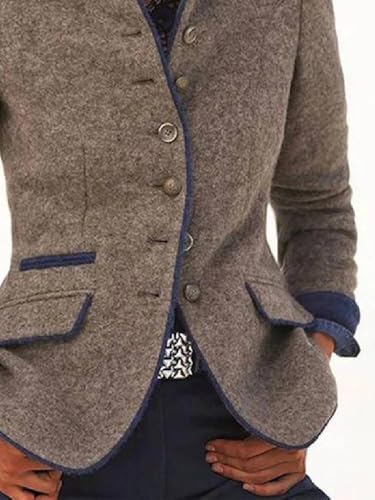 WOMENS FALL FASHION 2024|Light Brown Long Sleeve Lapel Jacket for Women| Fall Tops with Pockets| Womens Tops| Outerwear4