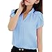 Produktbild TWIFER Damen Sommer Arbeit Büro V Ausschnitt Kurzarm Solide Chiffon Bluse Plus Shirt Top