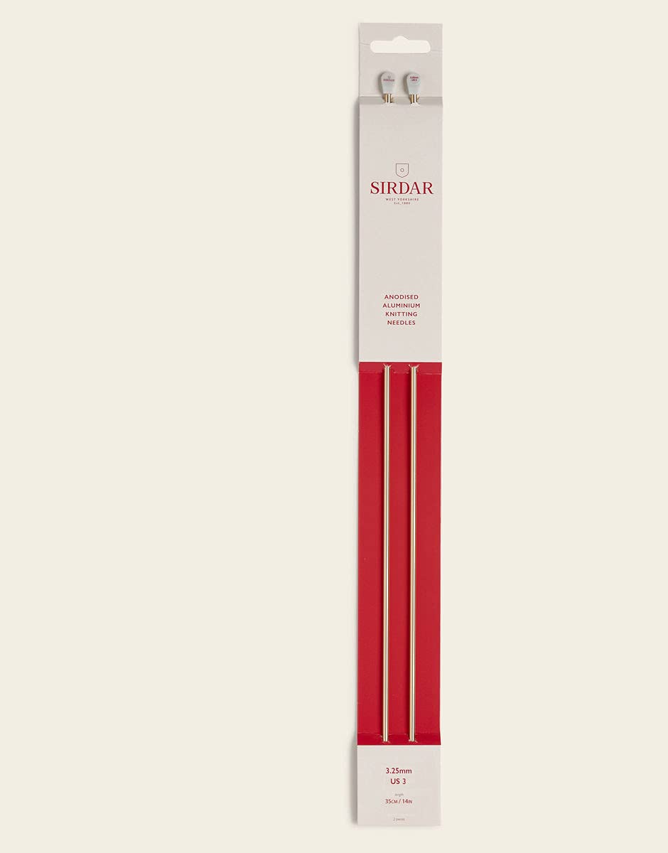 Sirdar 35cm Pair of Rose Gold Anodised Aluminium Knitting Needles 3.25mm