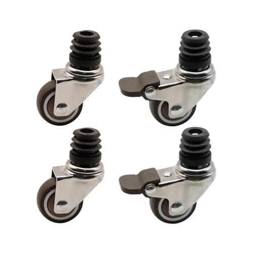 Roues en caoutchouc de 1.5 pouces silencieuses avec frein M8