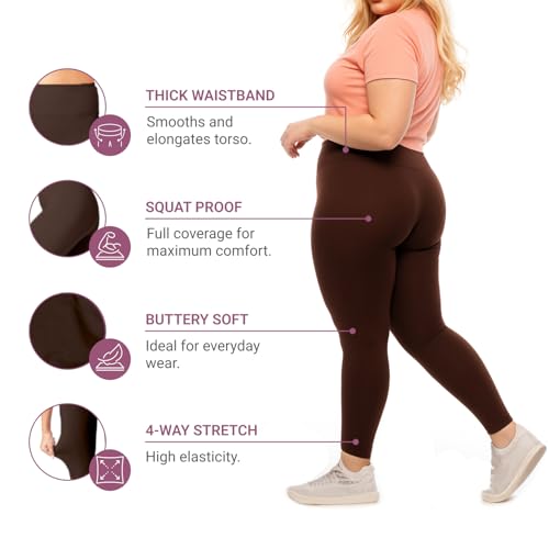Image of SATINA High Waisted Leggings for Women - Comfortable and Stretchy in Versatile Sizes and Colors