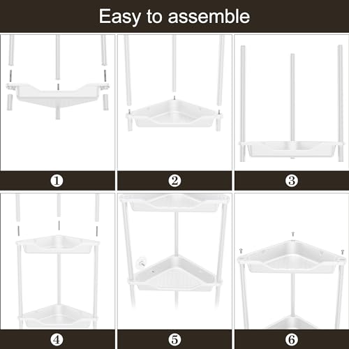 Orimade Rustproof 3-Tier Corner Shower Caddy with Adhesive Stickers