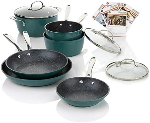 Curtis Stone DuraPan 9-piece Forged Nonstick Cookware Set-Turquoise