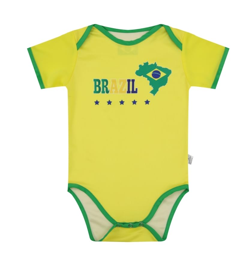 Traffordmu Brazil Brasil Sports Soccer Football Infant Baby Bodysuit Jersey Boys Girls Clothes Fan Gift